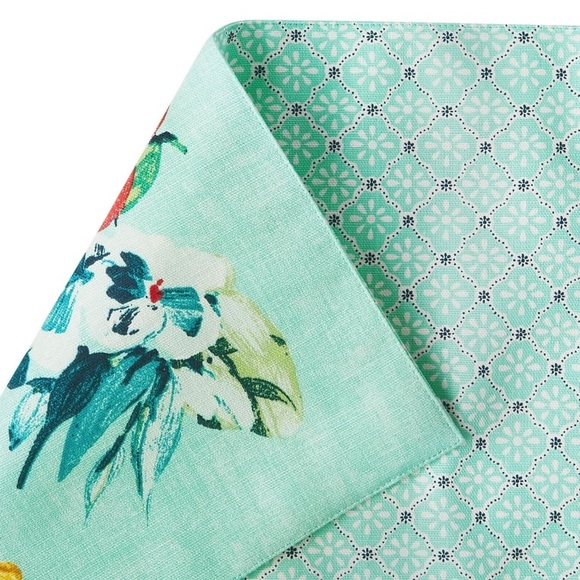 🌺 EUC The Pioneer Woman Sweet Romance Table Runner, Teal Blue, Red, 14"W x 90"L - Picture 5 of 8